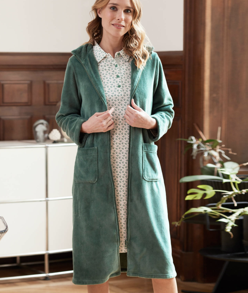 Robe de chambre zipp?�e Must ?� Plaisir en soie